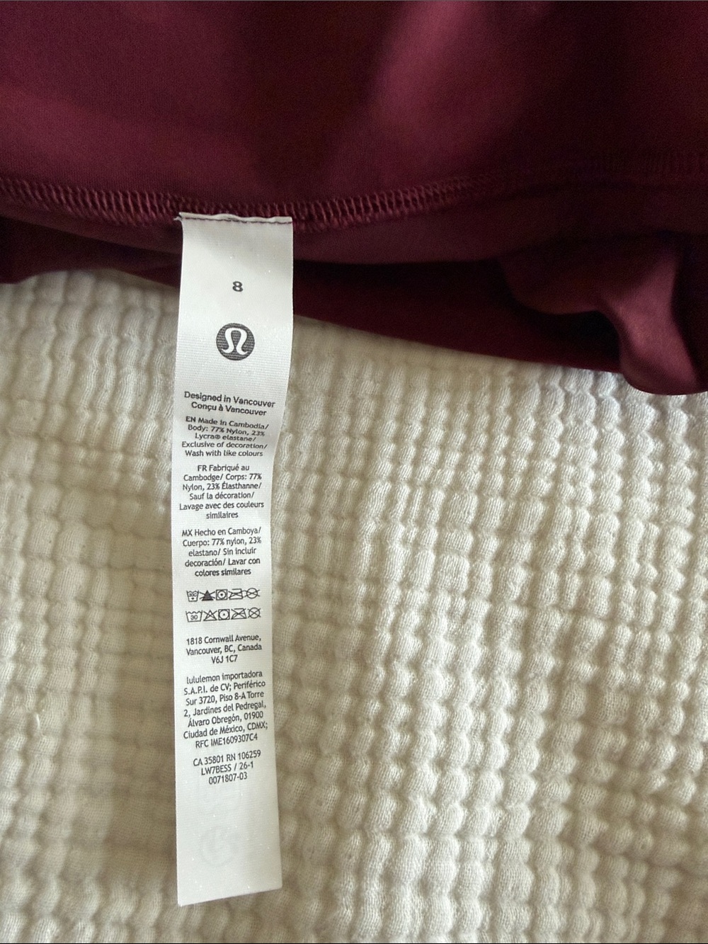 lululemon athletica Deep Wine High-Rise Bike Shorts - Picture 2 of 3